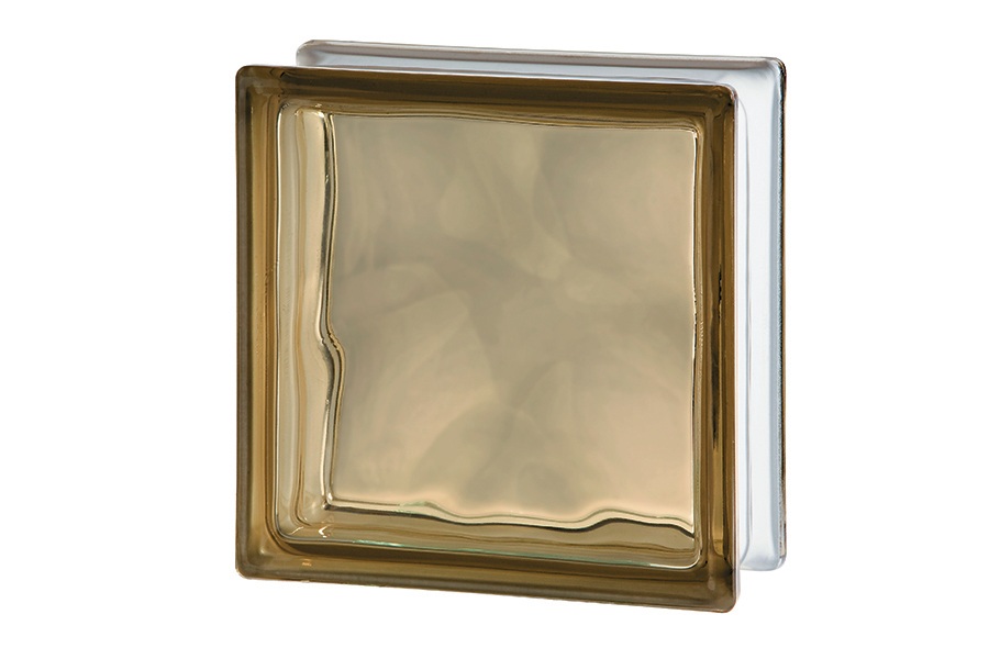 BROWN WAVE glass block
