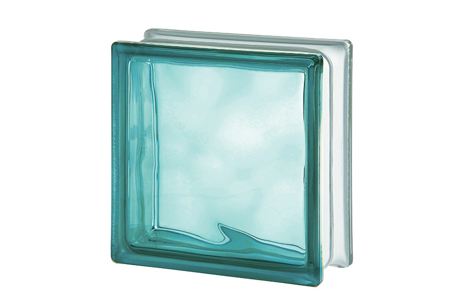 TURQUOISE WAVE glass block