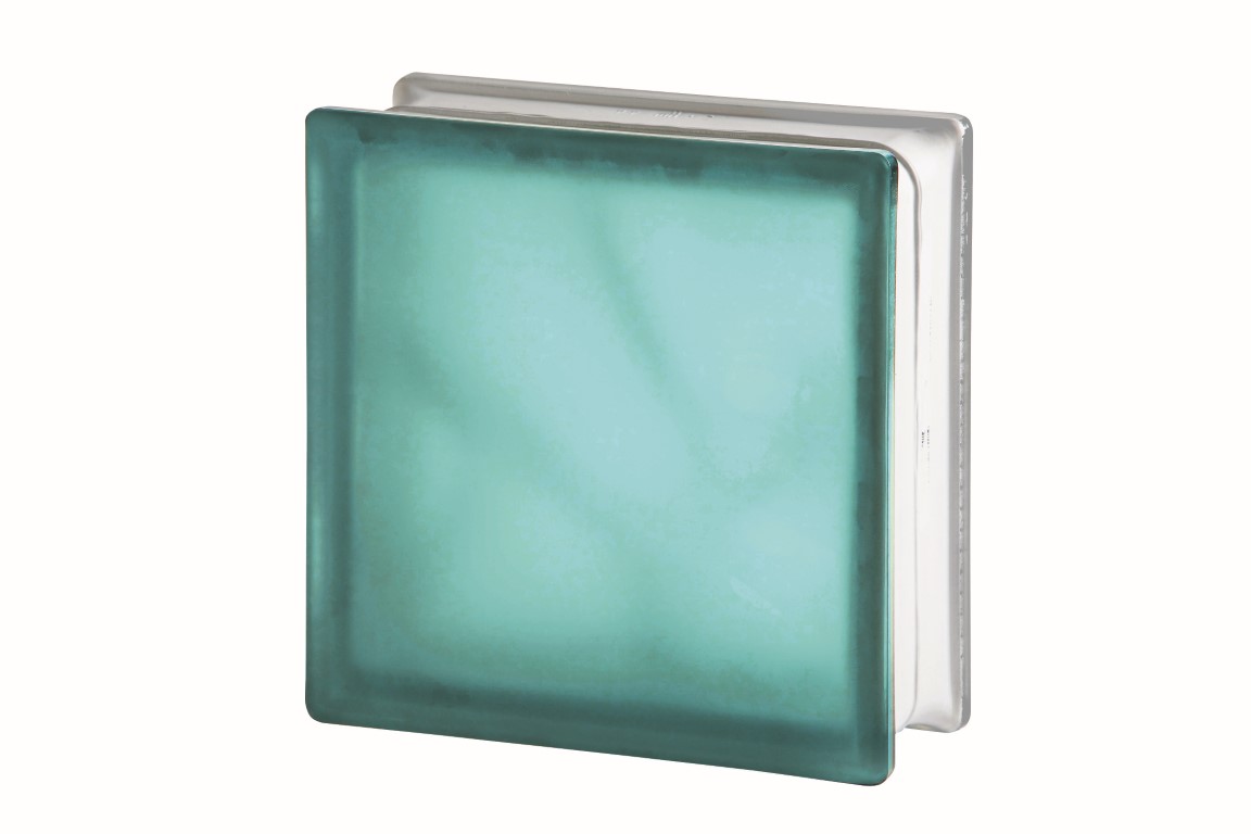 TURQUOISE WAVE SAHARA glass block