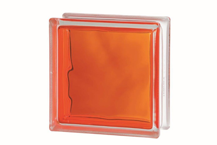 BRILLY ORANGE WAVE glass block