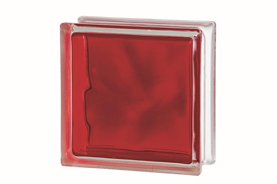 BRILLY RED WAVE glass block