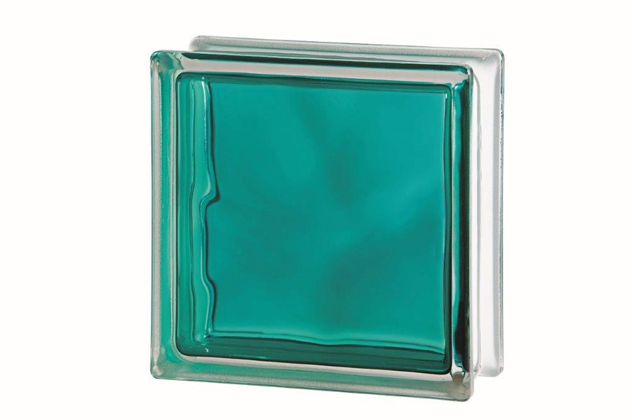 BRILLY TURQUOISE WAVE glass block